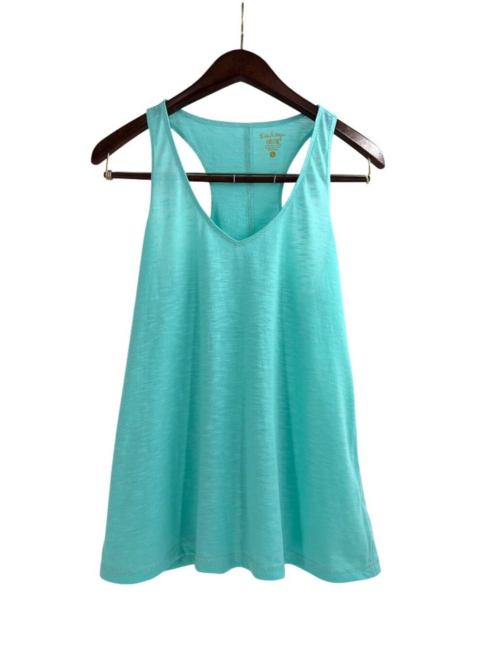 Lilly Pulitzer Luxletic Womens Small Racerback Tank Top Aqua Blue Activewear
